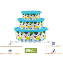 Food storage with silicone lid, round, heart design